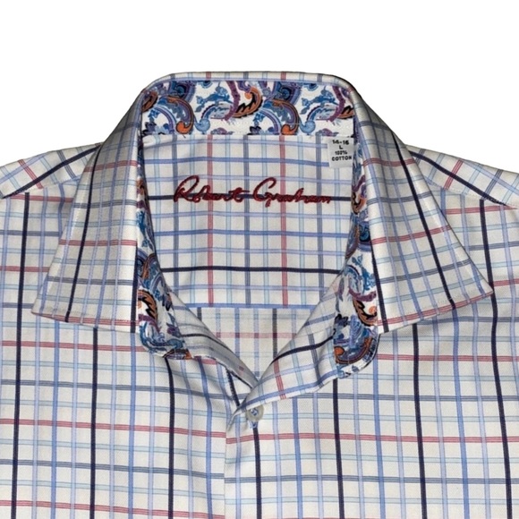 Robert Graham Plaid Button Down Long Sleeve Shirt Size Large - Picture 3 of 5